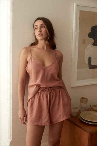 sienna silk cotton voile cami + short set