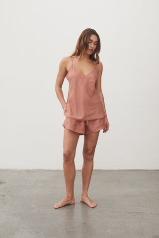 sienna silk cotton voile cami + short set