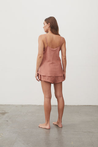 sienna silk cotton voile cami + short set