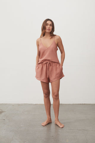 sienna silk cotton voile cami + short set