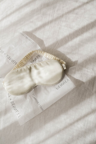 ivory silk eye mask